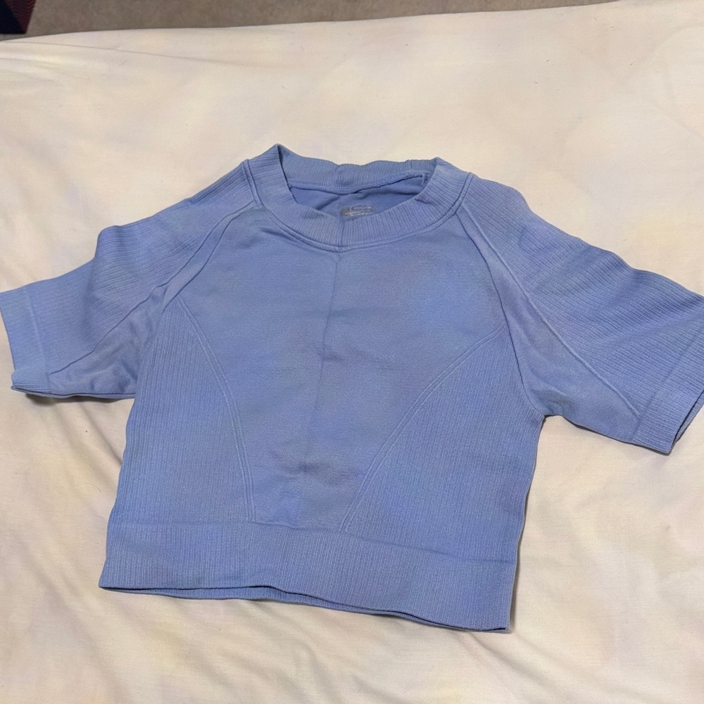 ACX Active Blue Cropped Gym Top